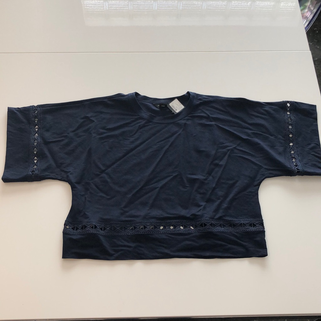 Club Monaco Navy Short Sleeve Shirt Brand New